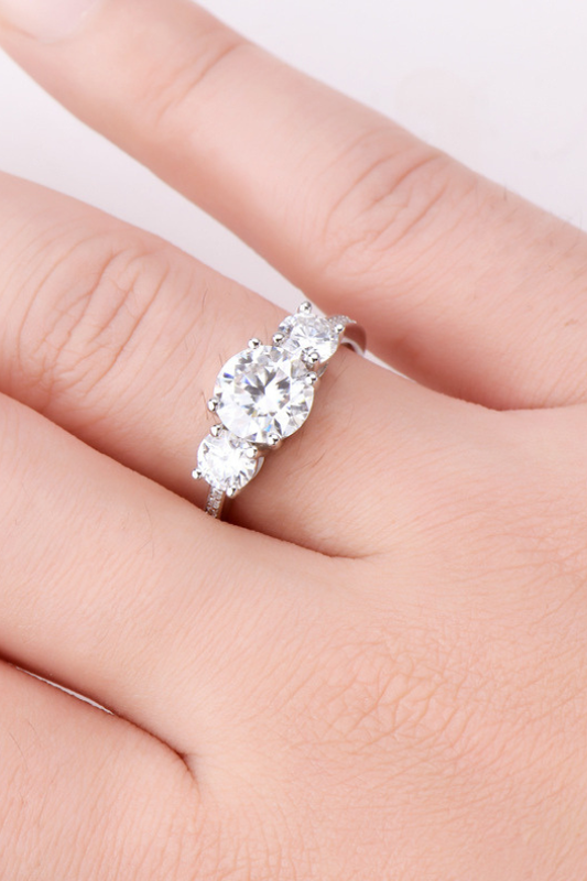 3 Carat Sterling Silver Lab-Created Diamond Ring