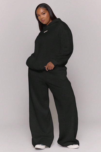Pantalones deportivos básicos de pierna ancha para mujer, talla grande