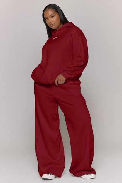 Pantalones deportivos básicos de pierna ancha para mujer, talla grande