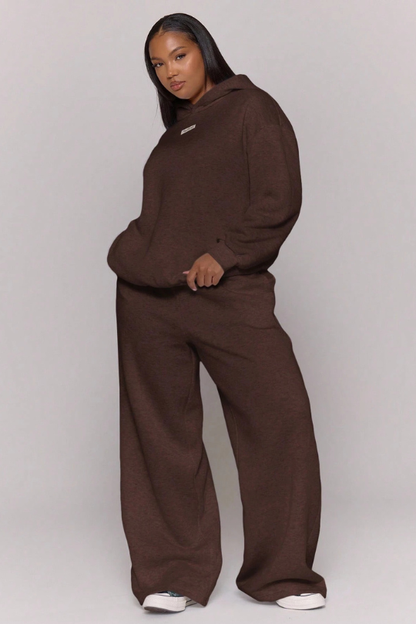 Pantalones deportivos básicos de pierna ancha para mujer, talla grande