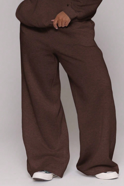 Pantalones deportivos de pierna ancha y recta para mujer