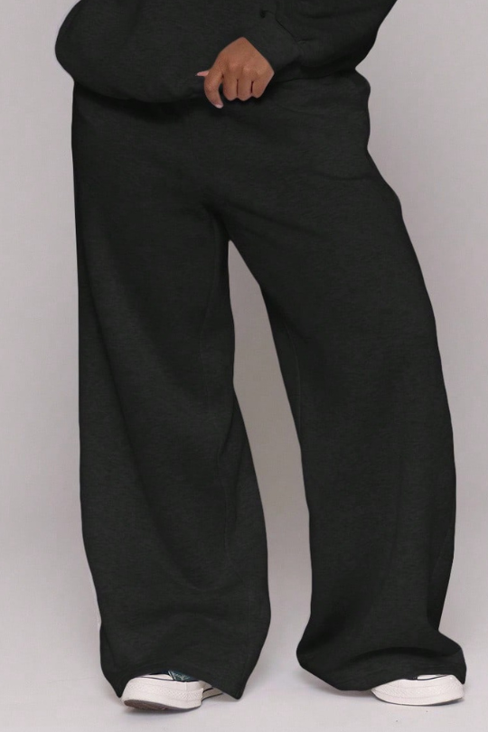 Pantalones deportivos de pierna ancha y recta para mujer