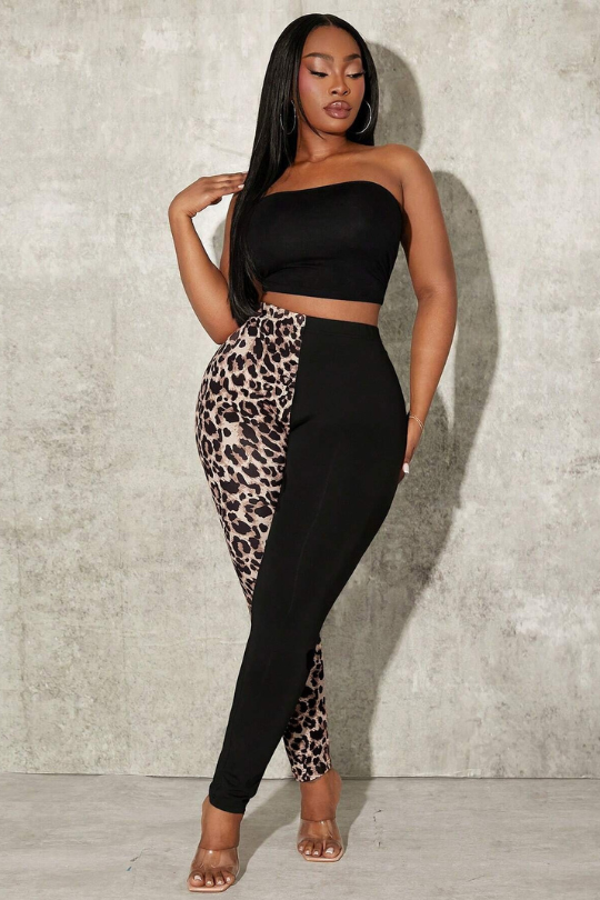 Women's Plus Size Leopard Print High Waist Leggings