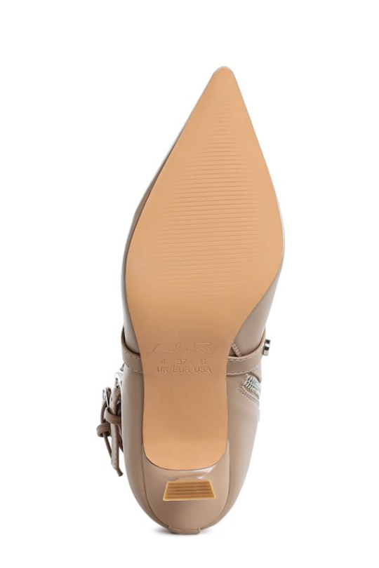 Botas de tiras con tacón acampanado fino Jacinta