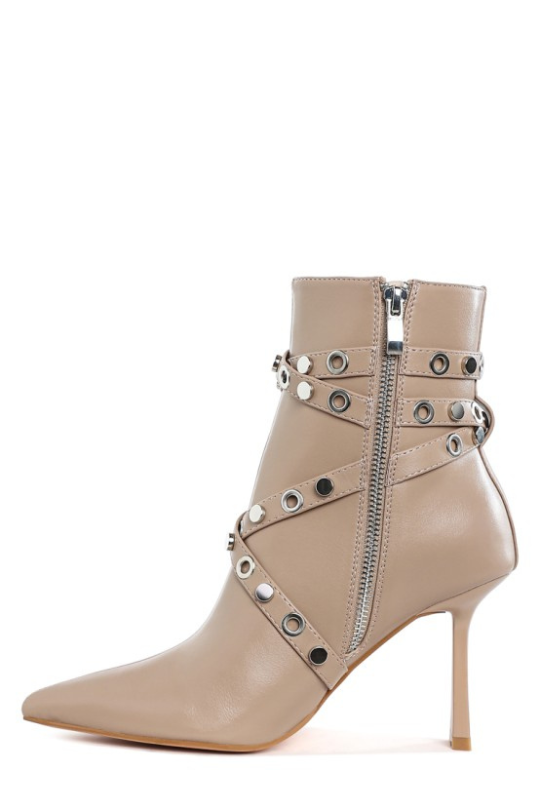 Botas de tiras con tacón acampanado fino Jacinta