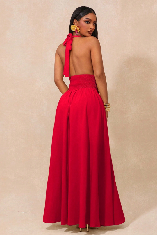 Women's Backless Flowing Princess Dress