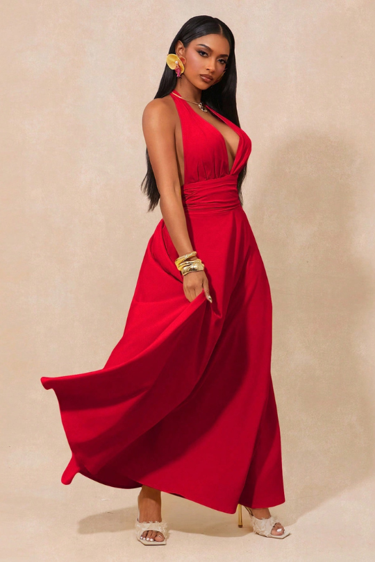 Women's Backless Flowing Princess Dress