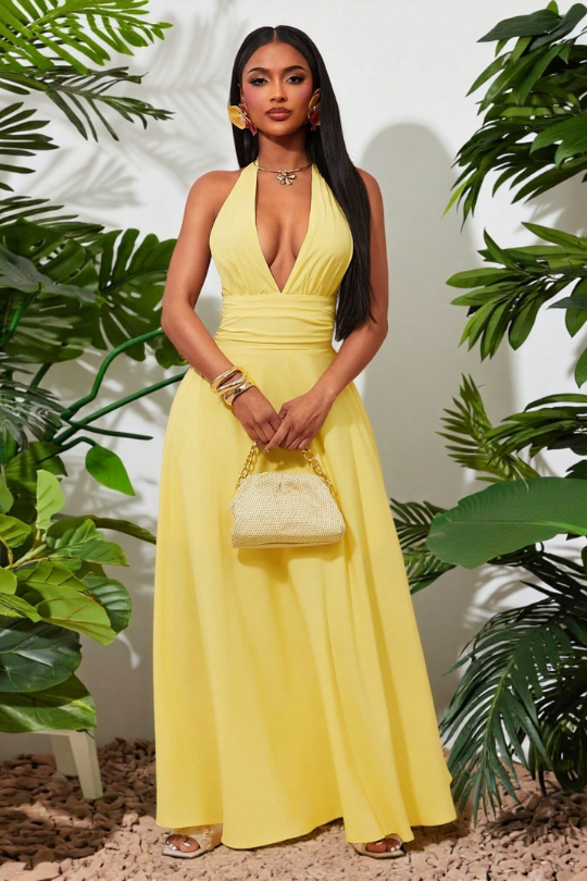 Women's Backless Flowing Princess Dress