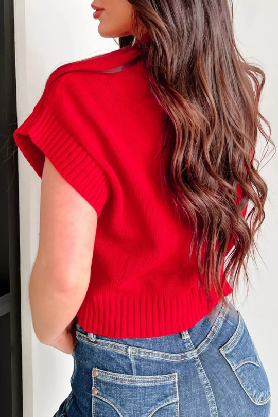 Heartfelt Love Short Sleeve Sweetheart Sweater