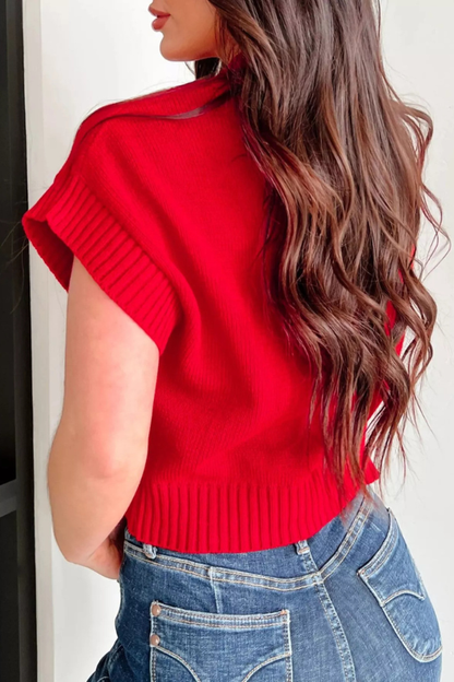 Heartfelt Love Short Sleeve Sweetheart Sweater