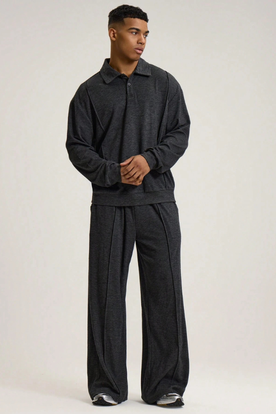 Men's Loose Fit Relaxed Pleated Track Pants