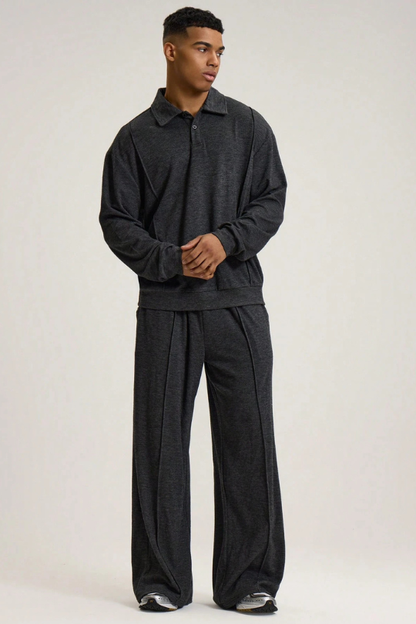 Men's Loose Fit Relaxed Pleated Track Pants