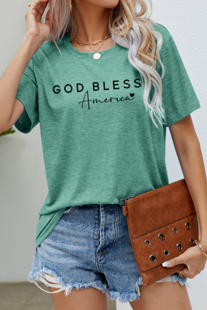 GOD BLESS AMERICA Graphic Short Sleeve Tee