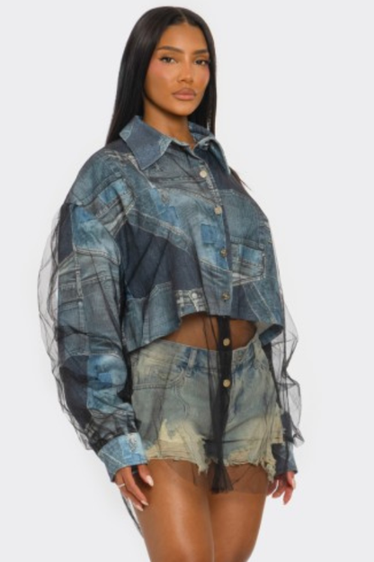 The Urban Illusion Denim Mesh Shirt
