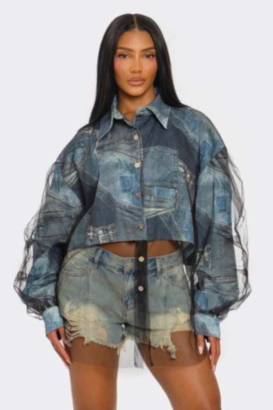 The Urban Illusion Denim Mesh Shirt