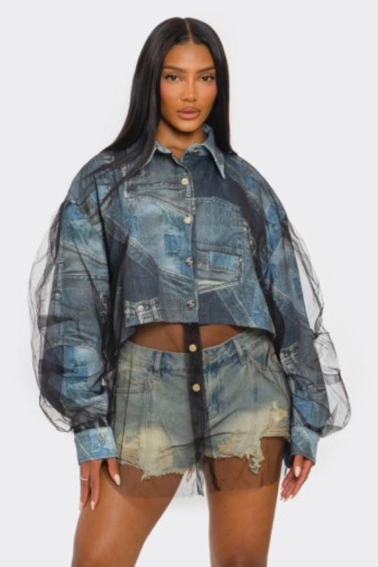 The Urban Illusion Denim Mesh Shirt