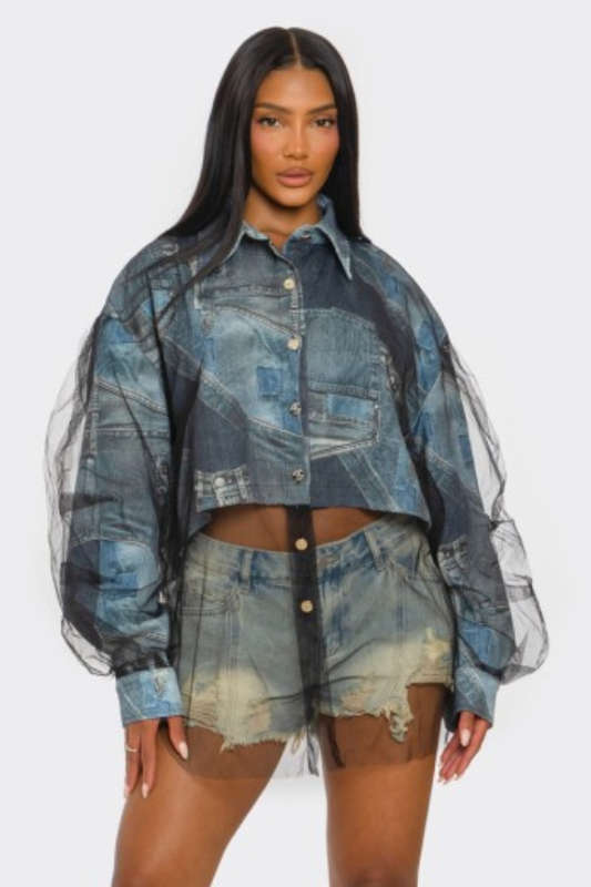 The Urban Illusion Denim Mesh Shirt