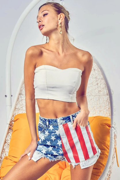 Women's Stars & Stripes Denim Shorts