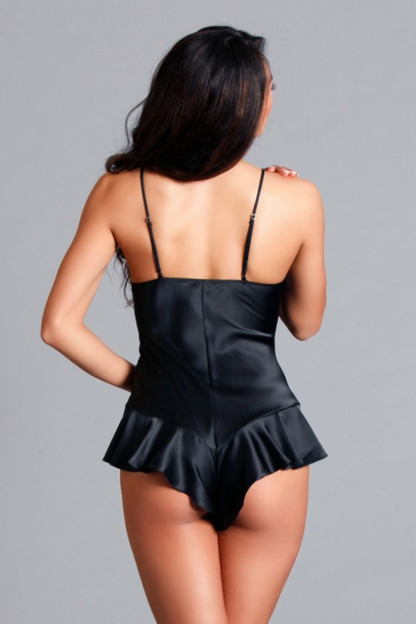 The Satin Flounce Romper