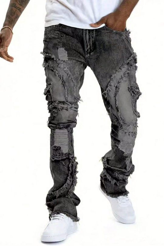 Street Flex Distressed Flare Jeans