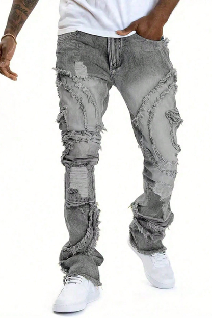Street Flex Distressed Flare Jeans