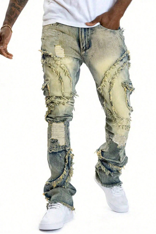 Street Flex Distressed Flare Jeans