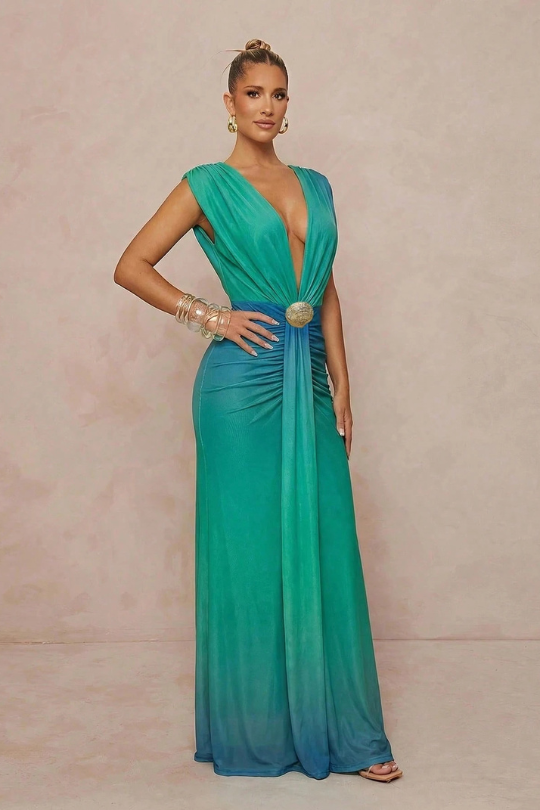 Monaco Plunge Mermaid Gown