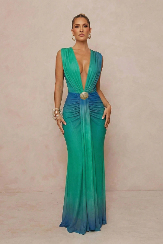 Monaco Plunge Mermaid Gown