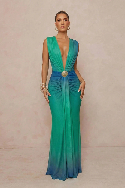 Monaco Plunge Mermaid Gown
