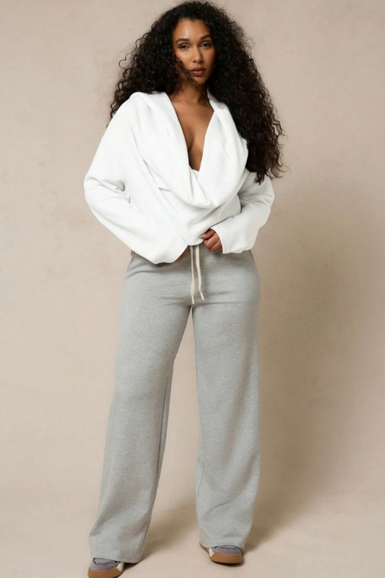 Hooded Cowl Neck Lounge Pullover