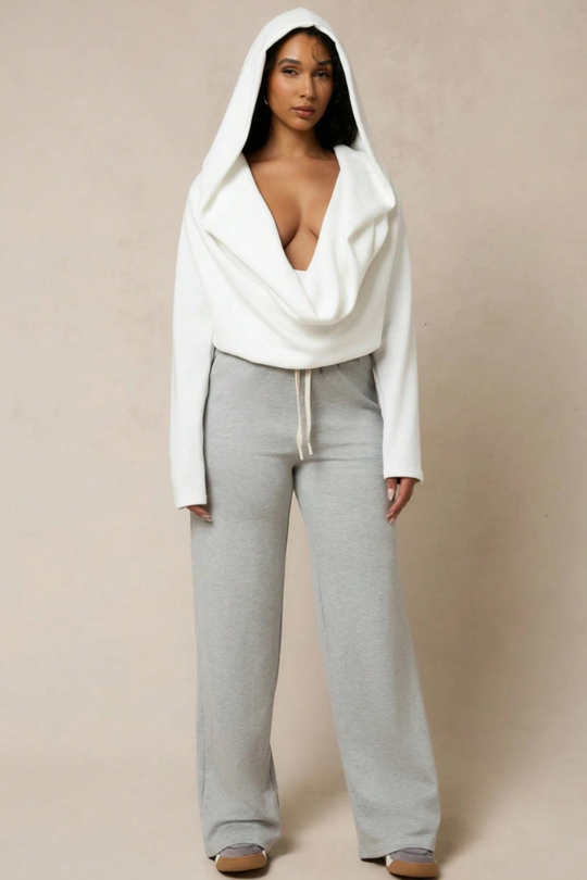 Hooded Cowl Neck Lounge Pullover