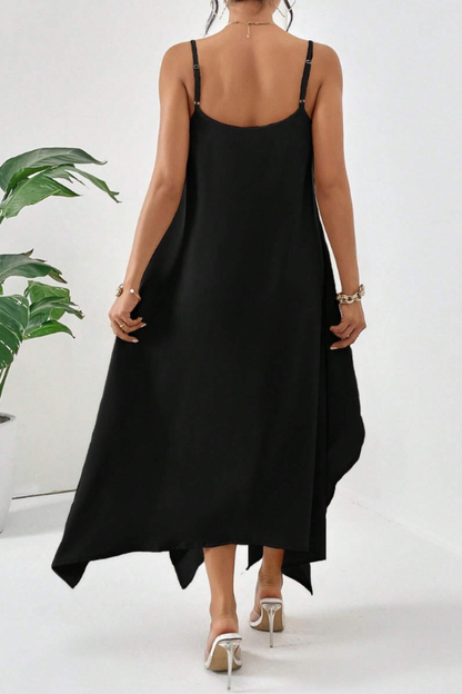 Vestido camisola midi con cuello redondo