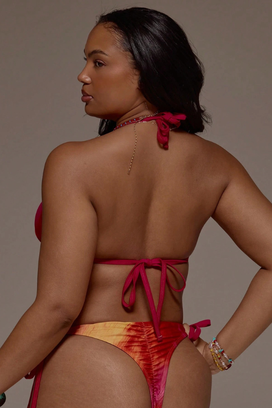 Island Mirage Lace-Up Triangle Bikini Top