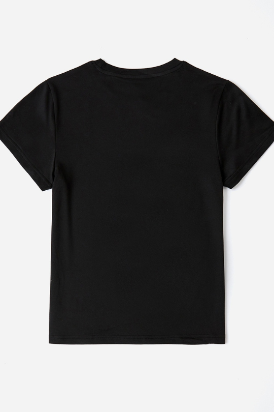 Letter Graphic Round Neck Short Sleeve T-Shirt