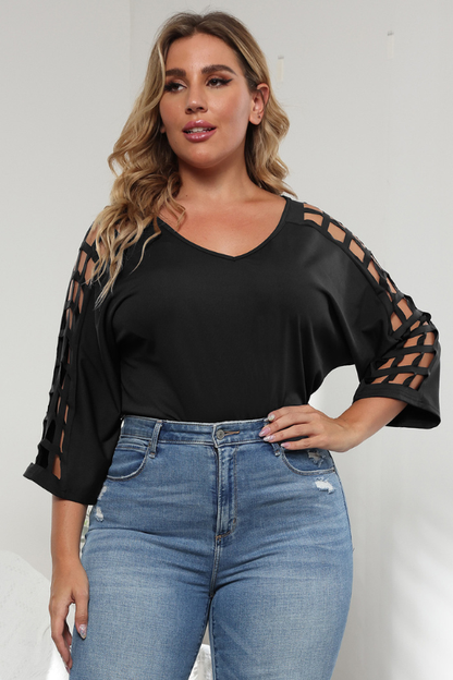 Women's Plus Size Cutout Detail Top