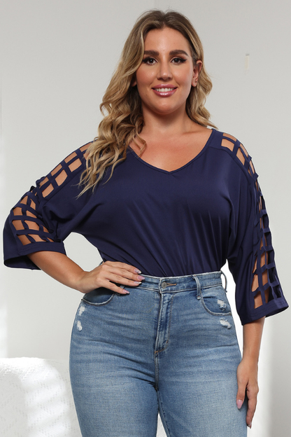 Women's Plus Size Cutout Detail Top