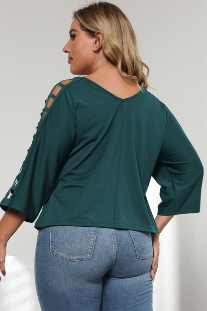 Women's Plus Size Cutout Detail Top