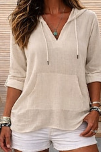 Women's Stylish Basic Long Sleeve Hooded Top
