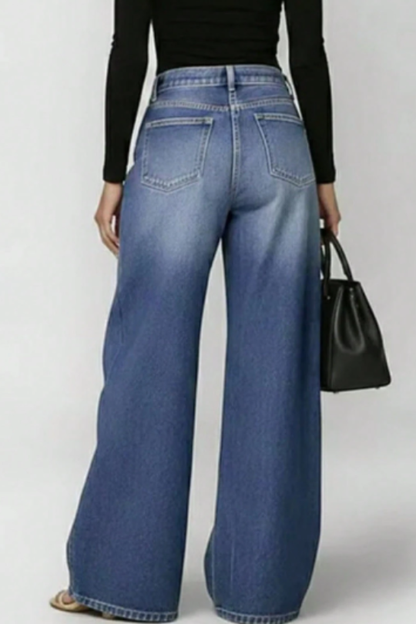 Women's Eyelet Wide Leg Jeans