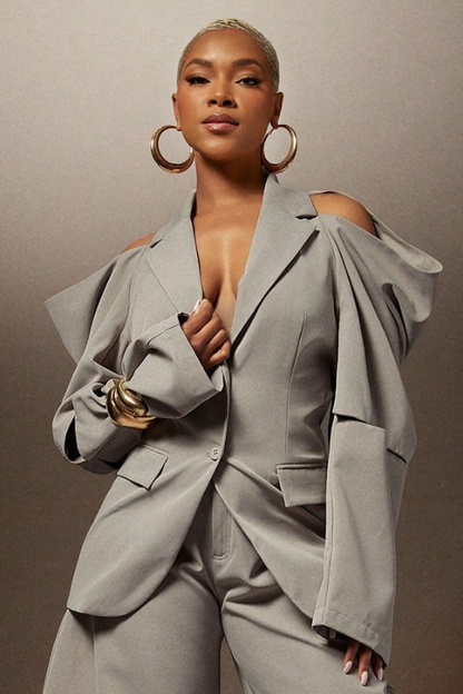 Power Move Cold Shoulder Blazer