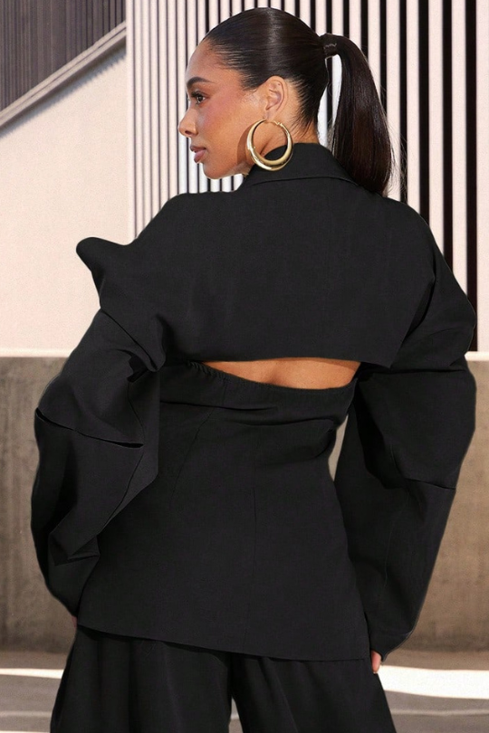 Power Move Cold Shoulder Blazer