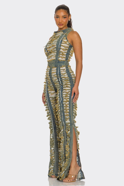 Golden Horizon Fringe Jumpsuit