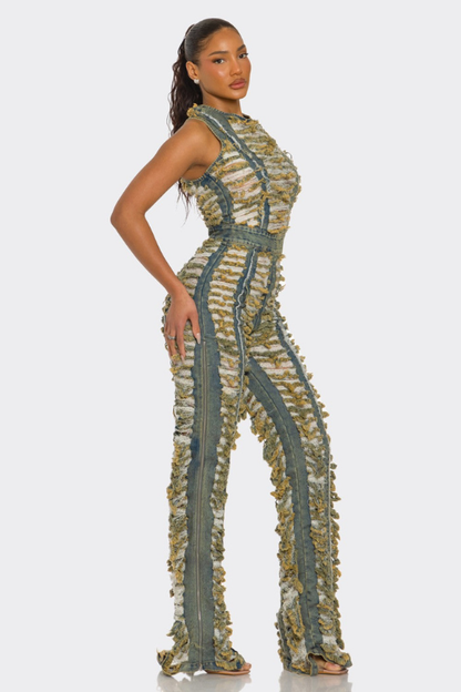Golden Horizon Fringe Jumpsuit