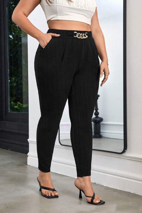 Plus Size Chain Accent Skinny Pants