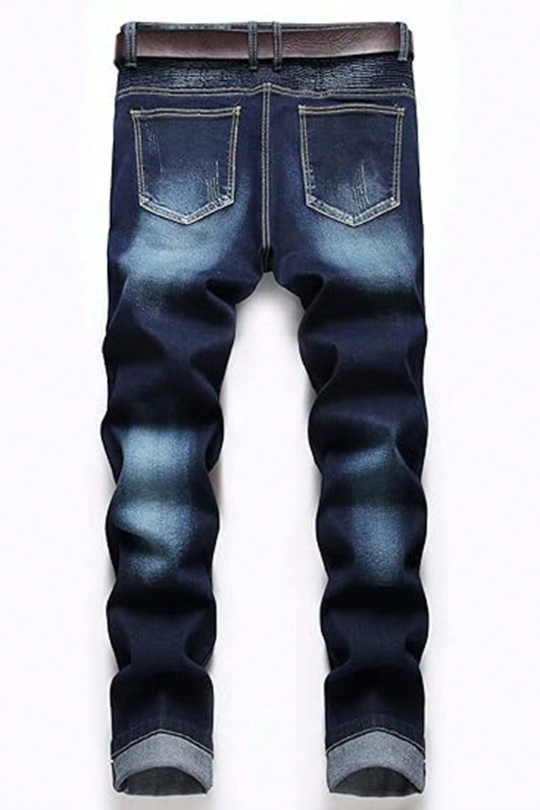 Men’s Ribbed Distressed Skinny Jeans