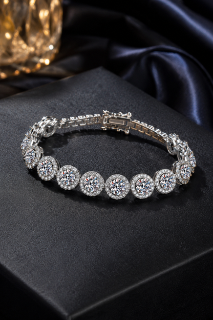 Pulsera de moissanita de 10,4 quilates en plata de ley