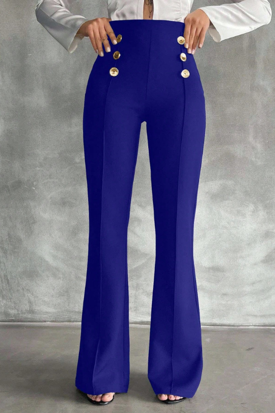 Pantalones acampanados decorativos de doble botonadura de SHEIN Tall Tall Talla 28