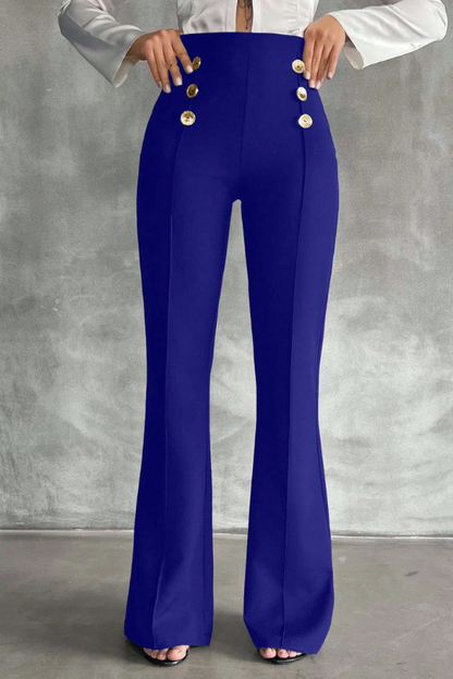 Pantalones acampanados decorativos de doble botonadura de SHEIN Tall Tall Talla 28