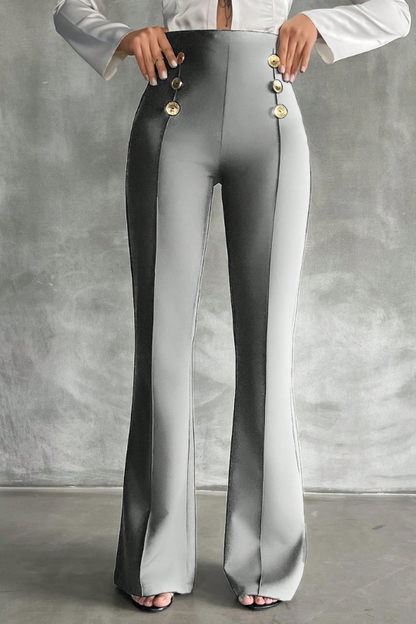 Pantalones acampanados decorativos de doble botonadura de SHEIN Tall Tall Talla 28