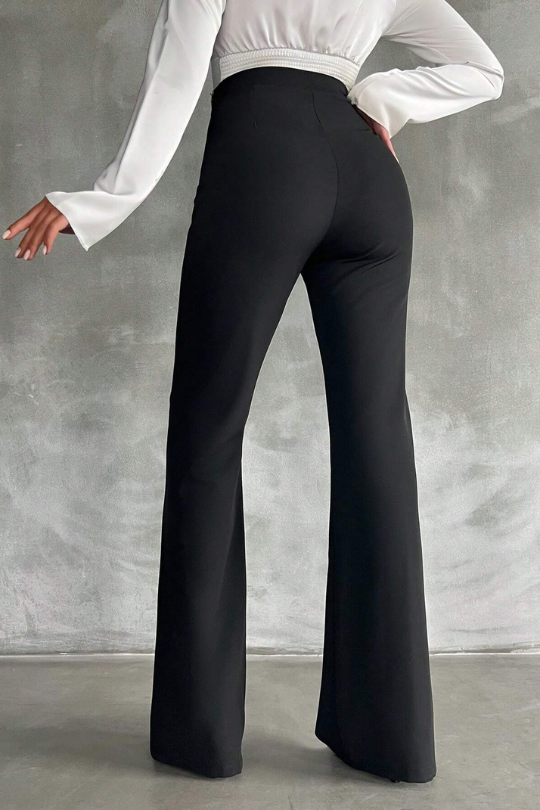 Pantalones acampanados decorativos de doble botonadura de SHEIN Tall Tall Talla 28